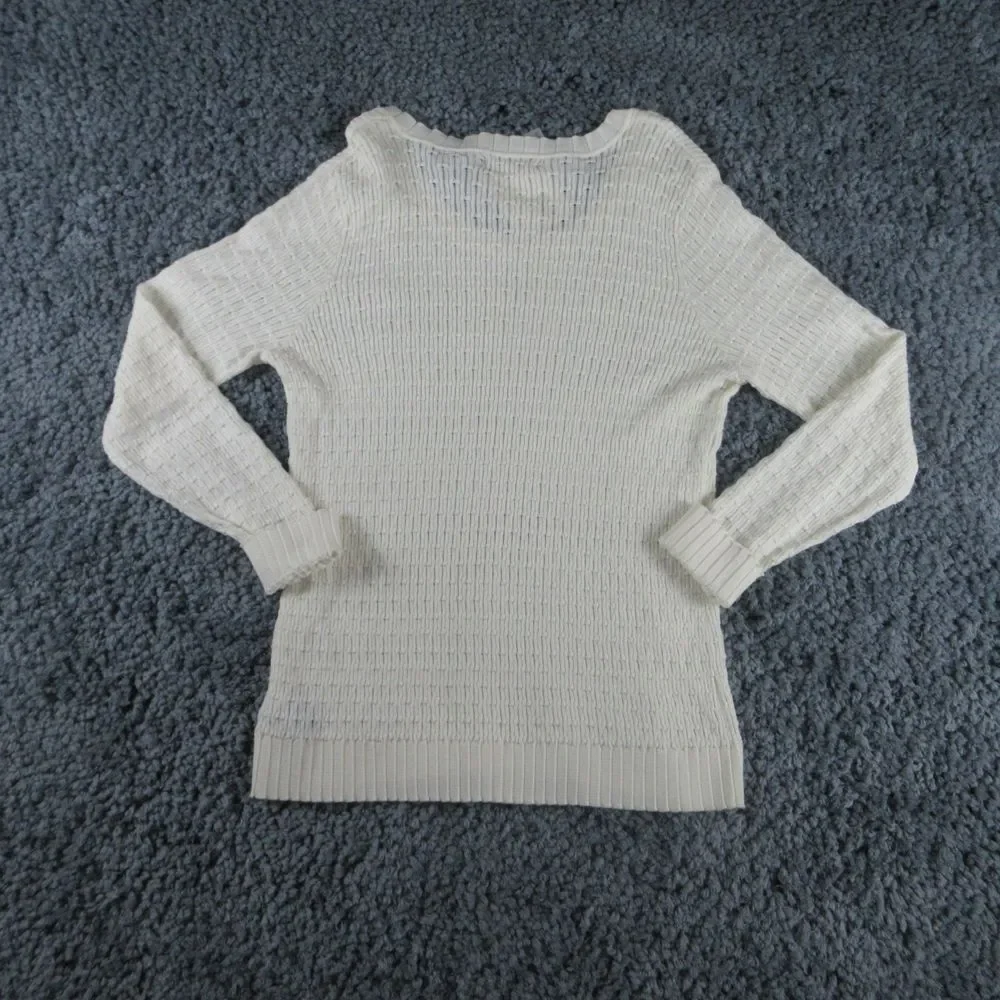 Liz Claiborne Sweater Womens Large White Long Sleeve Pullover NWT
